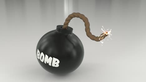 Bombe-Cartoon-Toon-Sicherung-Brennend-Beleuchtet-Timer-Funken-Kugel-Ball-Schleife-4k
